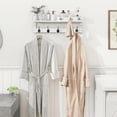 thumbnail image 6 of Coat Rack Wall Mount with Hooks and Mail Holder, Entryway Floating Shelf with Key Hooks, Hanging Coat Hanger for Entry, Bathroom, Hallway, Bedroom, White, 6 of 14