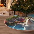 thumbnail image 5 of Daiia Playful Hedgehog Forest Pond Drawing Merry Christmas Tree Skirt , Xmas Large Lace-up Tree Skirt, Santa Snowflakes Rustic Home Decorations New Year Party Farmhouse Decor-36", 5 of 6