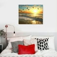 thumbnail image 4 of COMIO Beach Wall Art for Living Room - Ocean Pictures Sunset Canvas Wall Decor Blue Sky and Coastal Scenery Seascape Paintings for Bedroom Bathroom Office Home, 4 of 4