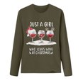 thumbnail image 3 of Women's Long Sleeve T Shirt for Merry Christmas Crewneck Wine Graphic Print Sweatshirt Casual Comfy Tee Tops, 3 of 3