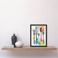 thumbnail image 2 of Cutlery Forks Spoons And Knife Watercolour Painting Artwork Framed Wall Art Print A4, 2 of 4