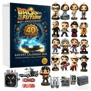 Back To The Future 40Th Anniversary 24-Piece 2D Acrylic Advent Calendar Ornaments, Daily Surprise Countdown With Exclusive Collector's Packaging, Perfect For Families Collectors
