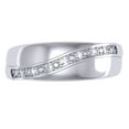 thumbnail image 3 of Dazzlingrock Collection 0.10 CT Sterling Silver Round Diamond Men's 7 Stone Wedding Band, Size 12, 3 of 4