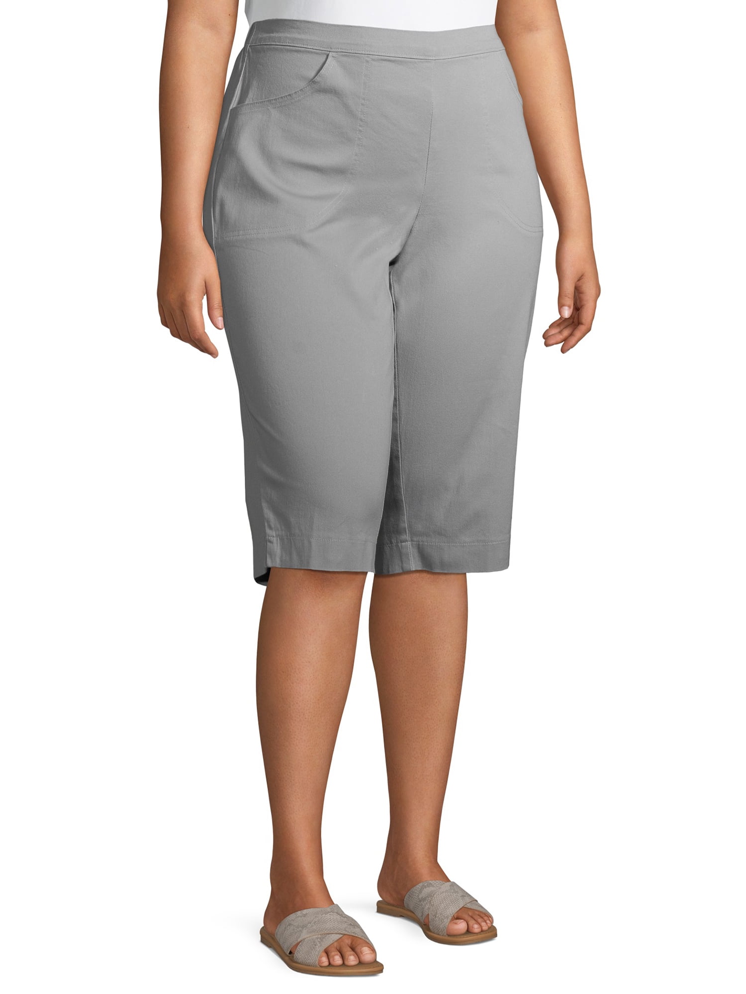 Just My Size Women's Plus Size Size 2 Pocket Pull on Capri Pant