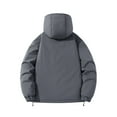 thumbnail image 6 of Clearance Under 10$!Winter Warm Jackets for Mens Fashion Plus Size Solid Color Windproof Zipper Pocket Drawstring Long Sleeved Hooded Casual Jacket, 6 of 9