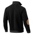 thumbnail image 3 of Lmnyox Men's Long Sleeve Pullover Dressy Casual Stand Collar Button Sweatshirts Casual Solid Texture Shirts, 3 of 6