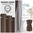 thumbnail image 3 of XWZO Total Blackout Curtains for Bedroom with Tiebacks, 100% Light Block Window Curtain Drape 2 Panels Set, Noise Reducing Privacy Curtain for Living Room, Brown,52 x 45, 3 of 7