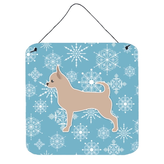 Caroline's Treasures BB3550DS66 Winter Snowflake Chihuahua Wall or Door Hanging Prints, 6x6, multicolor