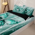 thumbnail image 3 of Erosebridal Sparkle Print Butterfly Zipper Full Size Comforter Sets with Fitted Sheet and 2 Pillowcases,Cute Fly Animal Zipper Bedding Set For Girls,Black Reversible,4 Pieces, 3 of 7