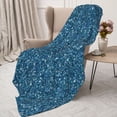 thumbnail image 3 of Sikiie Blue Glitter Cozy Flannel Fleece Throw Blanket: Lightweight & Thick for All Seasons - Perfect for Women, Men, & Kids"60"x50", 3 of 6