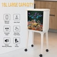 thumbnail image 3 of LibraMal 4 Gallon Trash Can with Wheels and Lid, Modern Narrow Garbage Can with Raised Legs, Space-Saving Rolling Dog-Proof Trash Bin for Bathroom, Kitchen, Bedroom, Office (1, White-1), 3 of 6