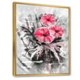 thumbnail image 3 of Designart 'Abstract Red Flowers On Gray Background' Traditional Framed Canvas Wall Art Print, 3 of 5
