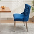 thumbnail image 3 of GZXS Mid-Century Modern Velvet Dining Bench Loveseat with Button-Tufted Back and Silver Stainless Steel Legs, 2-Seat Upholstered Bench for Kitchen and Dining Room, 45.6"L x 22.7"W x 35.2"H, Blue, 3 of 10