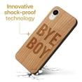 thumbnail image 3 of Case Yard Wooden Case Outside Soft TPU Silicone, Slim Fit Shockproof Wood Protective Phone Cover for Girls Boys Men and Women, Supports Wireless Charging Bye Boy Design case for iPhone-XR, 3 of 7