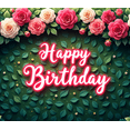 thumbnail image 3 of Floral Design Happy Birthday Banner Rose Pattern Garden Theme for Birthday Celebration Party Decoration Photography, 3 of 7
