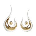 thumbnail image 5 of kowaku 2 Pieces Abstract Art Statue Artwork Fine Workmanship Home Decoration Resin Figurine Modern Sculpture for Coffee Table Office white golden, 5 of 9