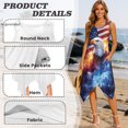 thumbnail image 5 of HELLHERO Bald Eagle and US Flag Sleeveless Sundress, Round Neck Summer Sleeveless Dress Side Pockets Pleated Ladies Irregular Hem Casual Dress for Graduation Party, 5 of 8