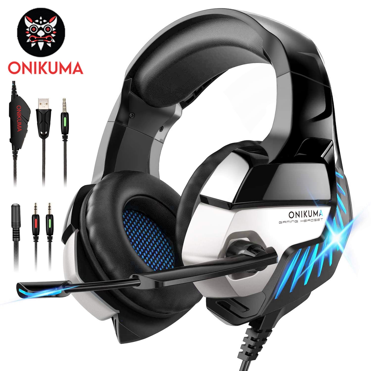 maksimum Duplikere teenager ONIKUMA Gaming Headset, 7.1 Surround Sound Stereo Pc Gaming Headphones, Gaming  Headsets with Noise Canceling Mic & LED Light Headsets Compatible with PC,  PS4,PS5, Xbox One Controller, Nintendo Switch - Walmart.com