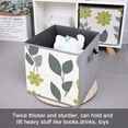 thumbnail image 5 of Set of 6 Collapsible Oxford Fabric Storage Cubes with Handles, Foldable Closet Organizer Bins for Clothes, Toys, Shelves, Home & Kitchen Yellow Flowers Gray Leaves, 5 of 7