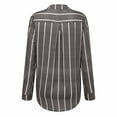 thumbnail image 6 of SROBPTY Blouses for Women, Plus Size Casual Button-Down Shirts V Neck Roll Up Cuffed Long Sleeve Striped with Pockets, Summer Fall Womens Tunic Tops Blouses Tees Shirts, 6 of 9