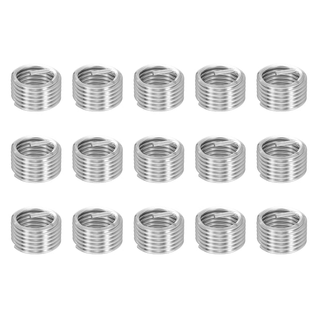 Uxcell 15pcs Wire Thread Inserts M16 x 2 x 1D Metric Helical Threaded Sleeve
