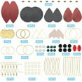 thumbnail image 2 of Kit para hacer 8 pares de aretes geométricos de cuero (1 caja). Incluye dijes de hojas de lágrima redondas y planas de PU, conectores geométricos, eslabones y cuentas espaciadoras., 2 of 7
