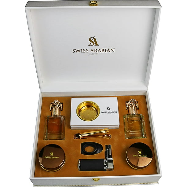 Set de regalo de perfume de la colección exclusiva de ropa árabe suiza para hombre, 7 unidades