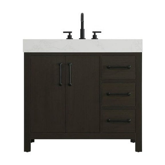 Elegant Kitchen and Bath 36 inch Single Bathroom Vanity In Mocha Brown