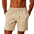 thumbnail image 2 of LEKWK Athletic Shorts for Men Elastic Waist Drawstring Quick Dry Workout Short Lightweight Moisture Wicking Gym Activewear with Side Pockets Khaki XXL, 2 of 5