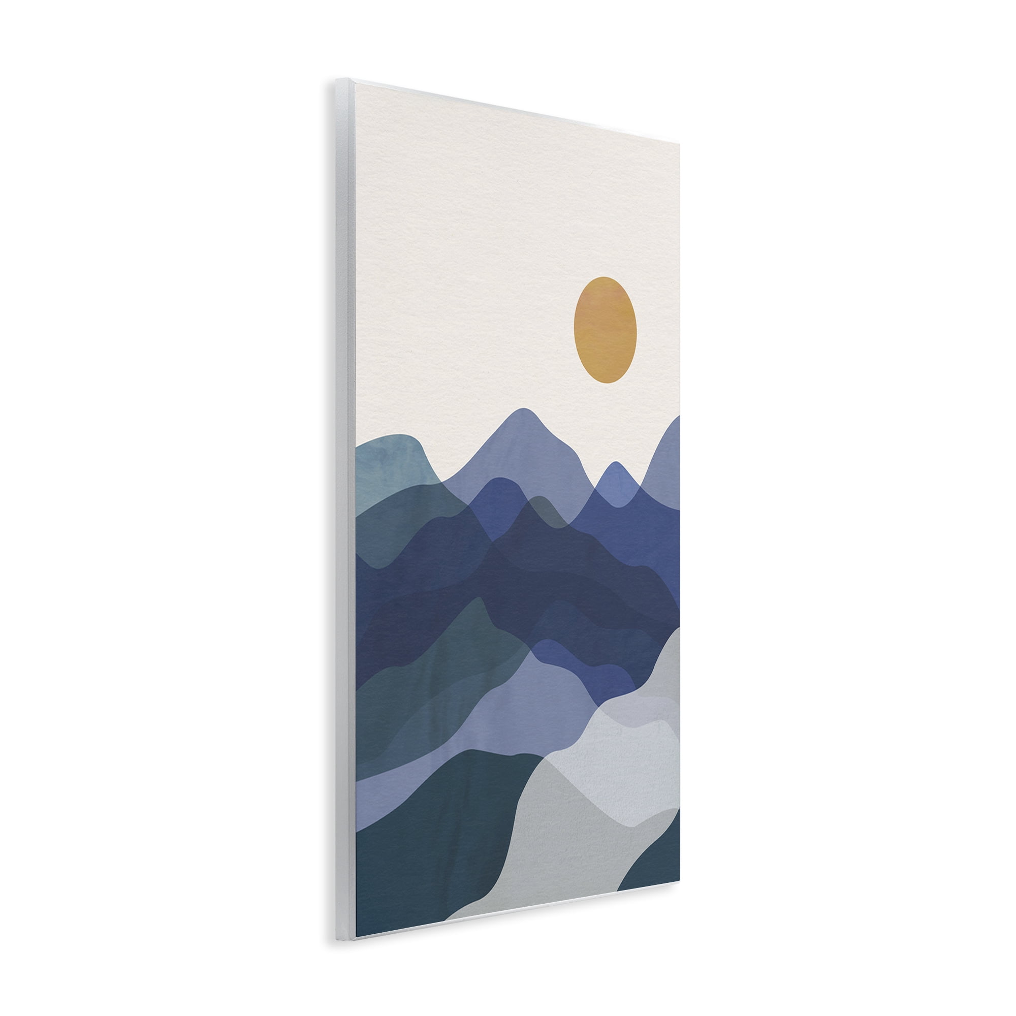 Stupell Industries Blue Layered Mountains Landscape & Nature Painting Unframed Art Print Wall Art, 10 x 15