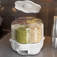 thumbnail image 4 of Dispensador de cereales de 6 rejillas, cubo de arroz, organizador multifuncional, capacidad de 6,5 kg Rejilla Blanca 6.5kg-6, 4 of 8