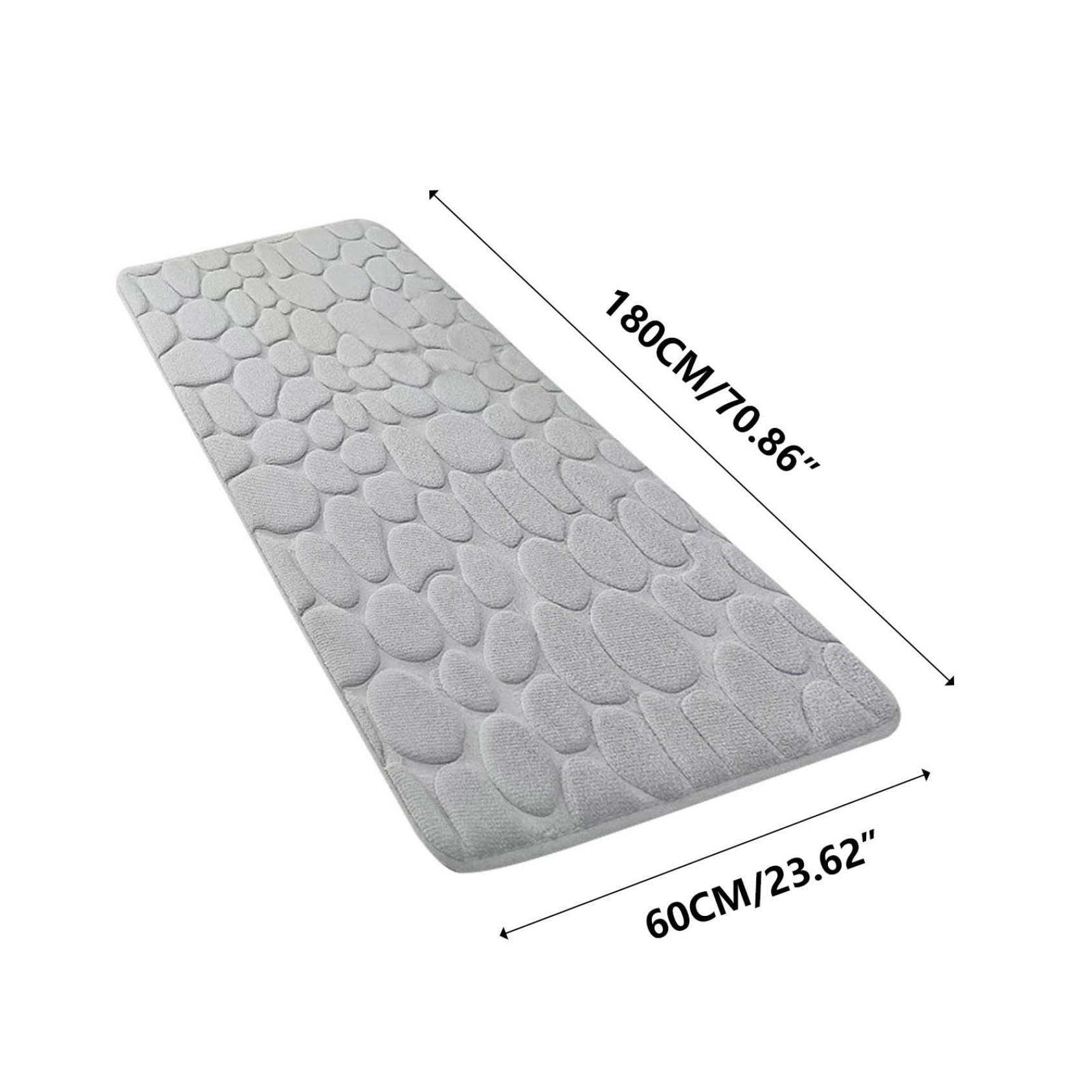 Lawor Memory Foam Bath Runner Mat Long Narrow Bathroom Rug Microfiber Bathroom Carpet Non Slip Soft Absorbent Washable Bathrug Black 71*24In
