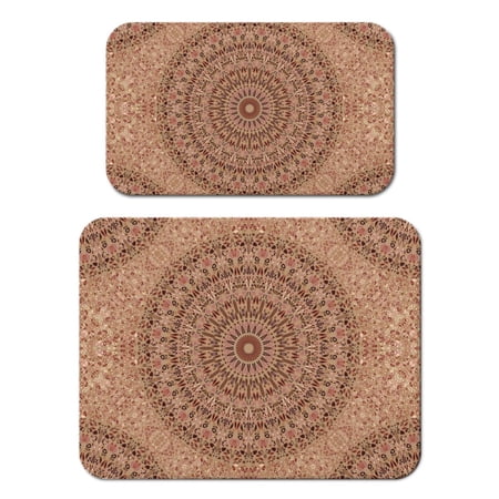 Meditation Coffee Station Mat Set - Spiritual Energy Floral Pattern Multi-Purpose Waterproof Mats for Coffee Lovers & Office Beverage Stations
