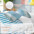 thumbnail image 3 of Colorful Stripe Bedding 3 Piece Duvet Cover Set Queen Size, Modern Teal Blue Green Vertical Striped Soft Microfiber Comforter Cover with Zipper Closure & Pillowcases, FadeResistant Quilt Cover, 3 of 9