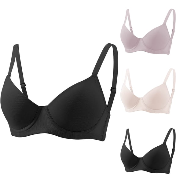Tqyyweavej Demi Bras for Women Lightly Lined Adjustable Push Up Bralette Bras Wireless Breathable Ribbed Seamless Bras Size S to 2XL