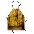 thumbnail image 1 of Fall Apron Epic View Deep Down in the Forest with Shady Leaves Rural Habitat Ecology Scene, Unisex Kitchen Bib Apron with Adjustable Neck for Cooking Baking Gardening, Yellow Brown, by Ambesonne, 1 of 3