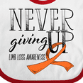 thumbnail image 4 of Inktastic Never Giving Up Limb Loss Awareness Orange Ribbon Boys or Girls Baby Bib, 4 of 4