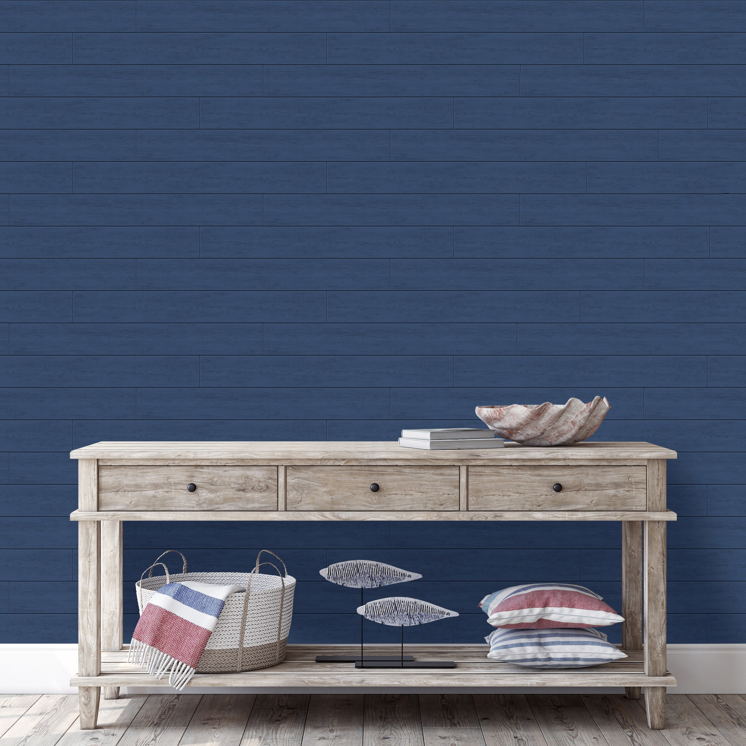 Transform Blue Plank Peel and Stick Wallpaper