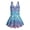 Blue Galaxy Mermaid Scales, variant on Girls One Piece Swimsuit for Swim Lessons & Beach Play, Cute Swim Dress with Skirt & Liner, Scoop Neck Fixed Wide Strap V-Back Swimwear, Ages 12-13, American Flag Zebra Print