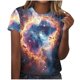 thumbnail image 1 of Blusas para Mujeres Casual Impreso Cuello Redondo Manga Corta Suéter Suave Transpirable Verano, 1 of 5