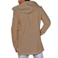 thumbnail image 6 of EOYWHK Winter Jackets for Men Lapel Hooded Pocket Double Breasted Casual Trench Coat Cardigan Coat For Men Cardigan Coat Fall Winter Clearance, 6 of 7