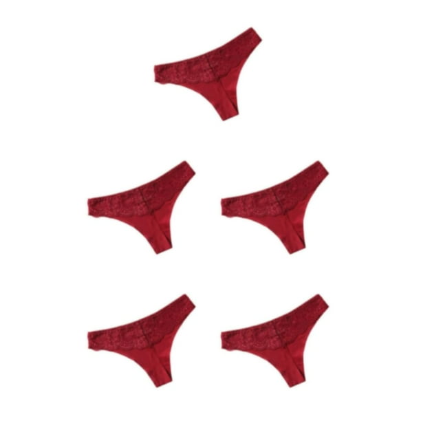 Minnieouse Bragas de tiro bajo Tanga ropa interior de mujer Tanga bragas sin costura diseño de encaje lavable Sexy elasticidad señora ropa de Type5 NO5