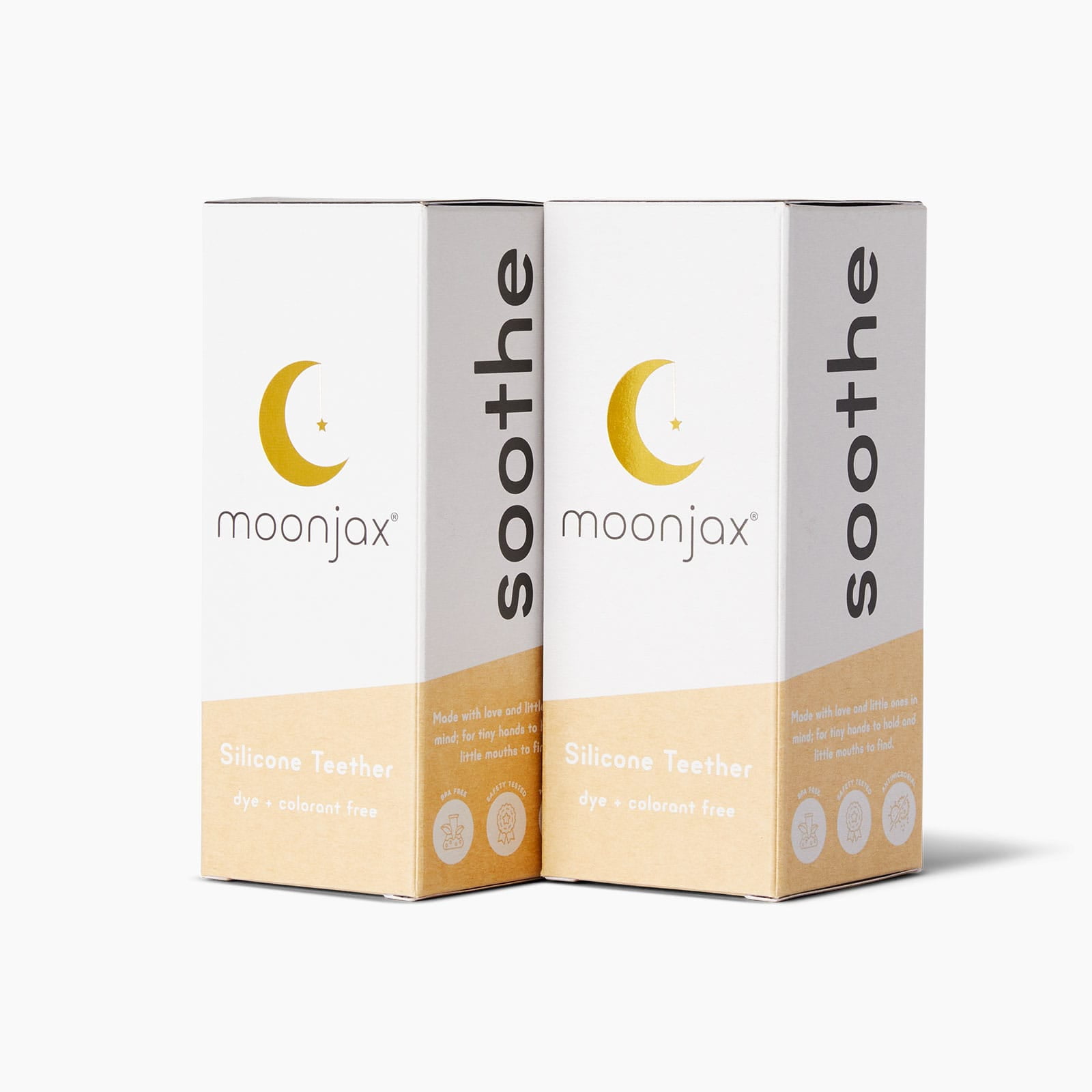 moonjax® clear silicone baby teether 2-pack