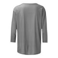 thumbnail image 5 of Casual 3/4 Sleeve Tops for Women Scoop Neck T Shirts Solid Color Summer Fall Spring Loose Tee Tshirts (XL, Gray), 5 of 7