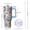 thumbnail image 2 of OBREWU Pioneer Flower Tumbler with Handle and Lid,Pioneer Flower 40oz Double Wall Vacuum Insulated Tumbler,Cups Gift for Women and Men, 2 of 7