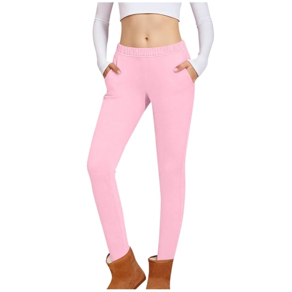 JTSRKL Fashion Leggings for Teen Girls Cute Spring Elastic Waist Full Length Yoga Pants Trendy Basic Slim Fit Stretchy Sports Hip Lifting Shape Belly Athletic Pants with Pockets Pink 12-13 Years