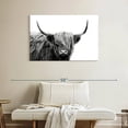 thumbnail image 2 of Elephant Stock Bw Highland Cow Wall Art - Horizontal Canvas Wall Art - Living Room Wall Decor - Animal Canvas - Black And White Decor - 39" x 26", 2 of 8