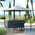 thumbnail image 2 of Costway 3 PCS Patio Bar Set with  2 Bar Stools Tempered Glass Bar Table Storage Shelf, 2 of 10