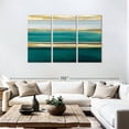 thumbnail image 3 of Elephant Stock Parallel Lines On Teal Wall Art - Horizontal Multi Panel Canvas - Living Room Wall Decor - Abstract Multi Panel - Teal And Green Decor By Allie Corbin - 74" x 48", 3 of 8
