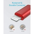 thumbnail image 4 of Anker 6ft Lightning Cable Premium Nylon Cord MFi Certified Charging Data Sync, Red, 4 of 7